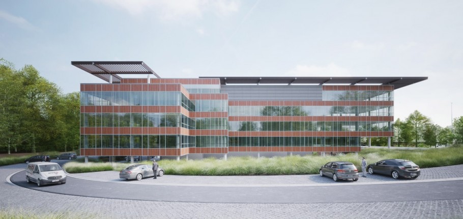 Nouveau bâtiment en construction à Namur Office Park