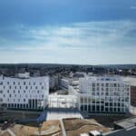 Point de vue sur le chantier Novia à Namur